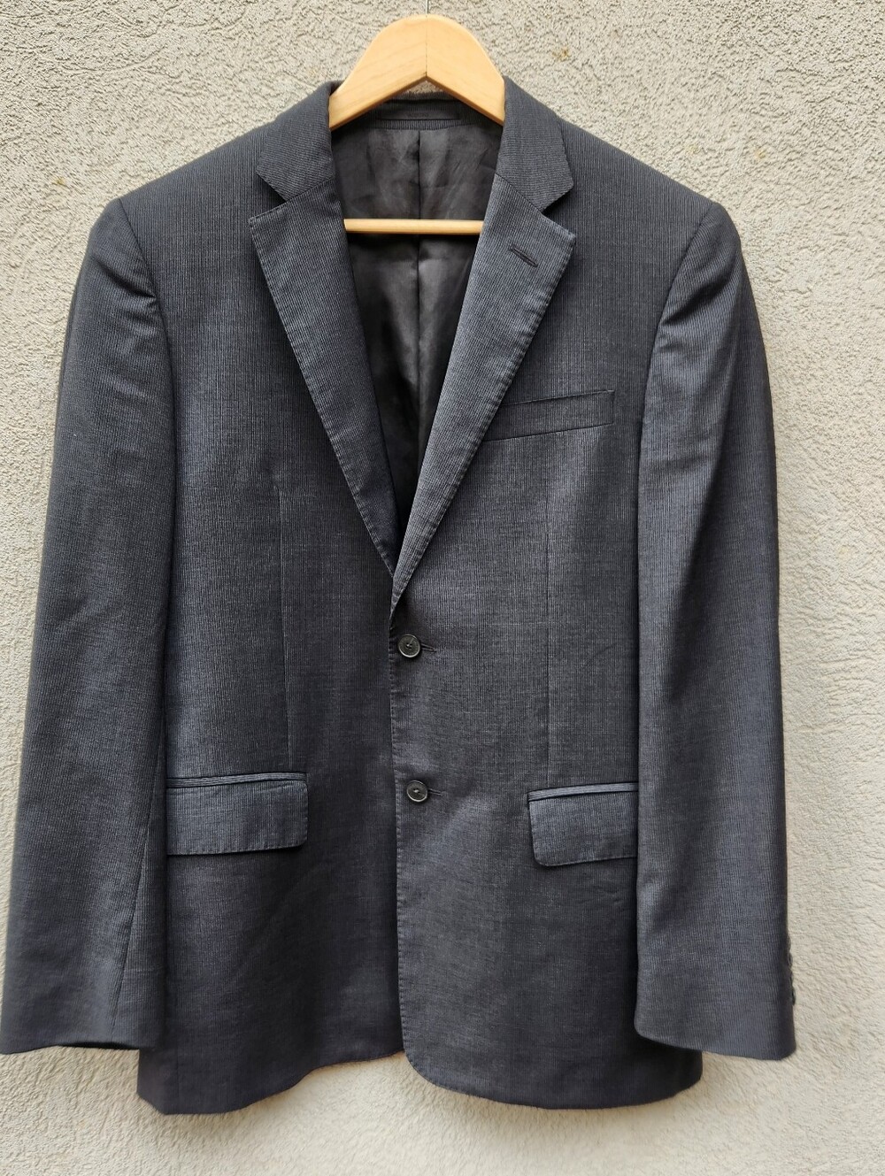 VALENTINO Mens Sport Coat38 Gray Fleece Wool 2 Button Blazer Designer Luxury
